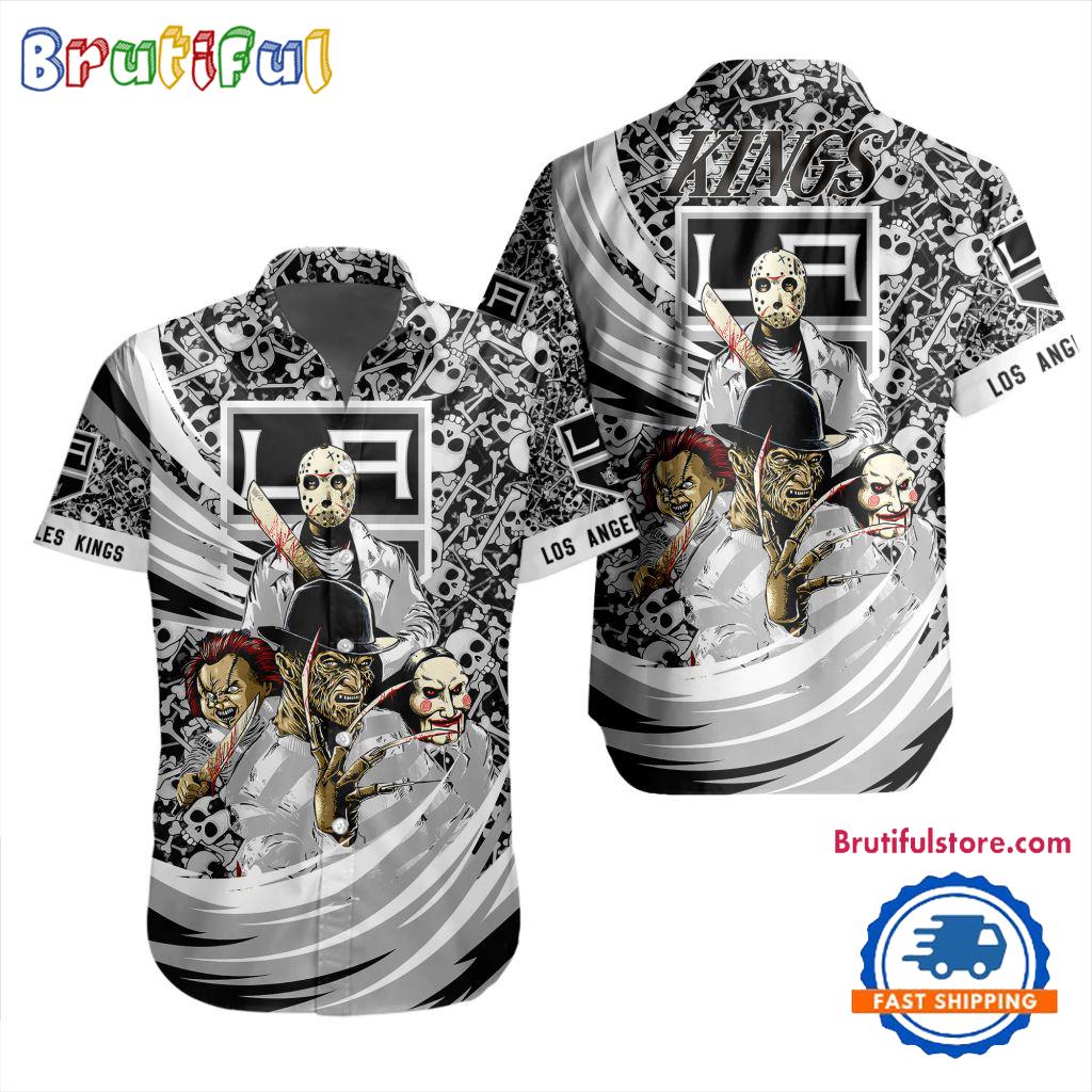 NHL Los Angeles Kings Special Movies Character Halloween Design Hawaiian Button Shirt