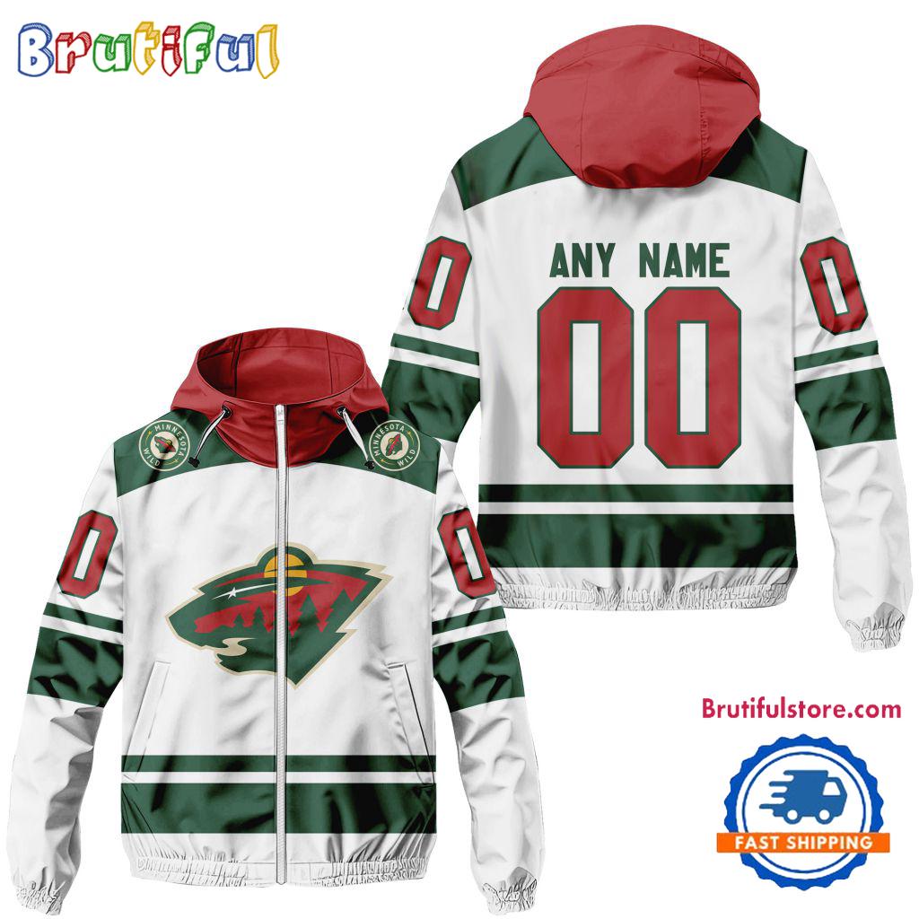 NHL Minnesota Wild Away Windbreaker Outdoor Jacket, Personalized Hockey Team Jacket Outfits