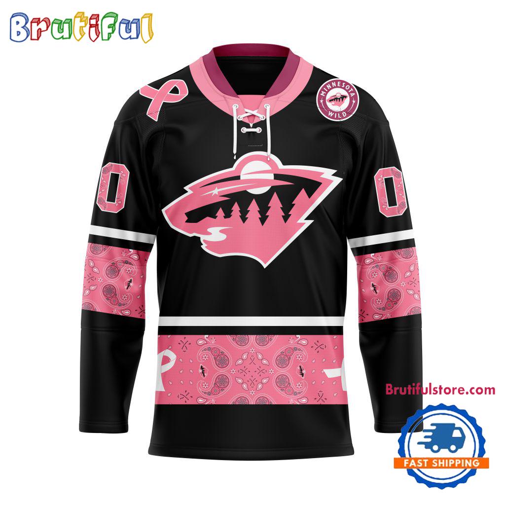 NHL Minnesota Wild In October We Wear Pink Breast Cancer Design Hockey Jersey