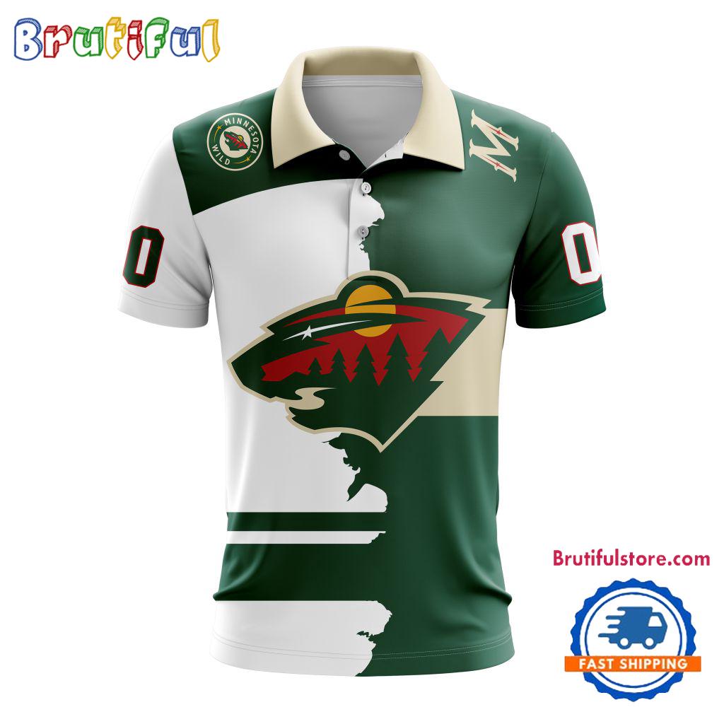 NHL Minnesota Wild Personalize Home Mix Away Kits Polo Shirts