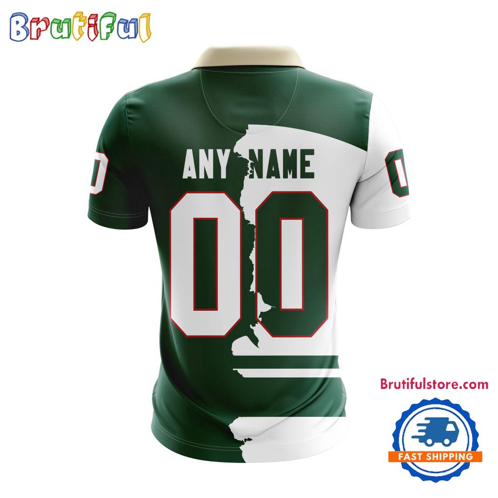 NHL Minnesota Wild Personalize Home Mix Away Kits Polo Shirts