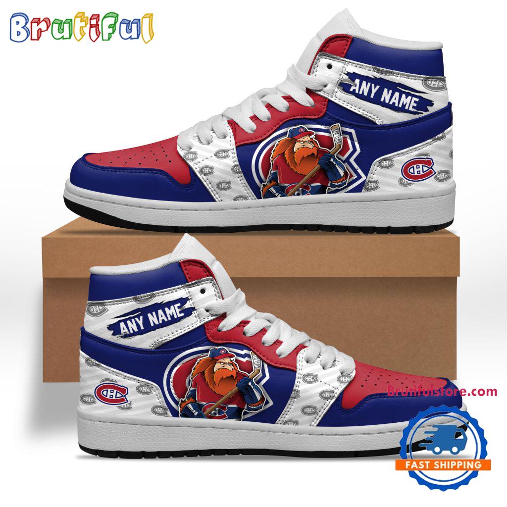NHL Montreal Canadiens Team Mascot Design Air Jordan 1 Hightop Shoes