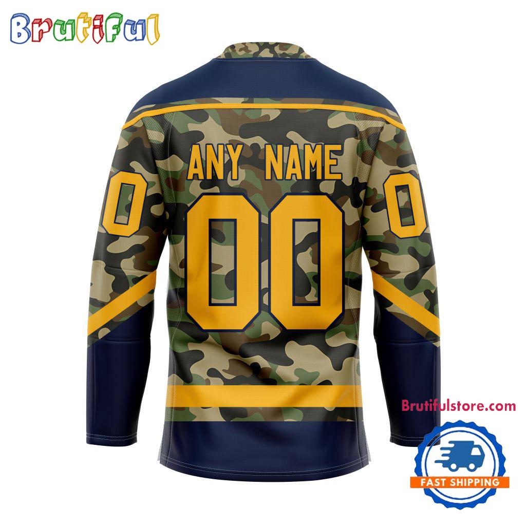 NHL Nashville Predators Camo Veterans Custom Hockey Jersey