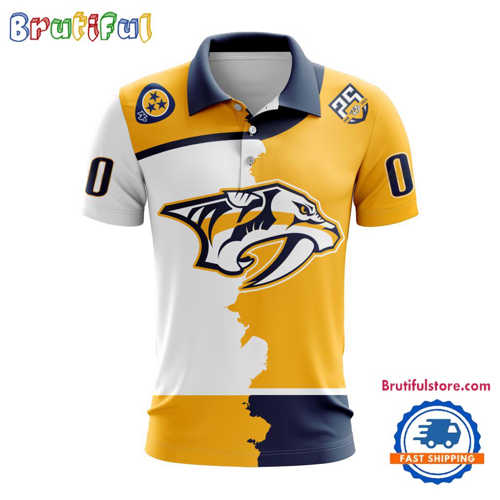 NHL Nashville Predators Personalize Home Mix Away Kits Polo Shirts
