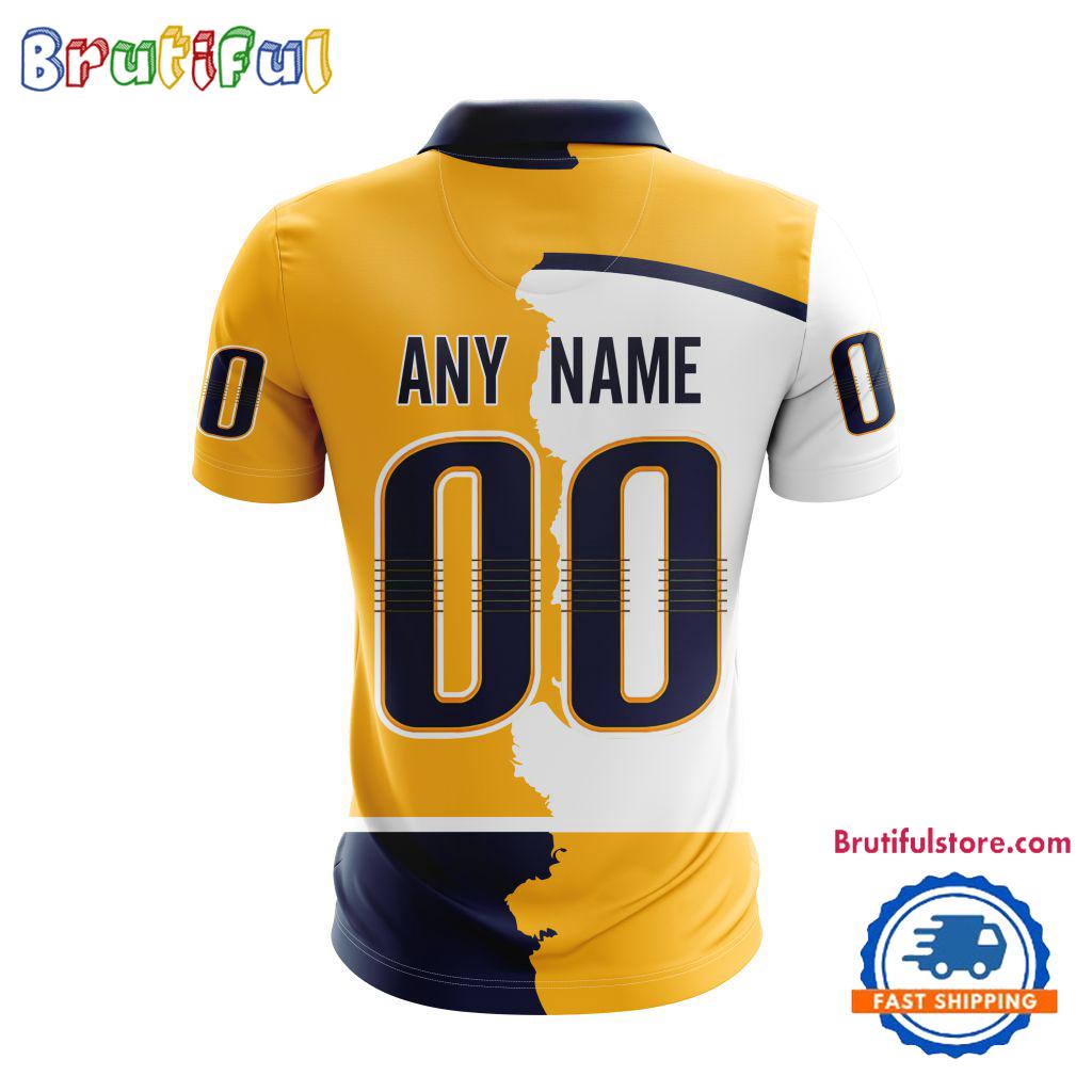 NHL Nashville Predators Personalize Home Mix Away Kits Polo Shirts