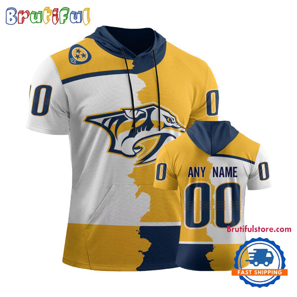 NHL Nashville Predators Special Home Mix Away Short Sleeve Hoodie