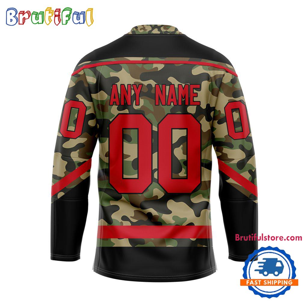 NHL New Jersey Devils Camo Veterans Custom Hockey Jersey