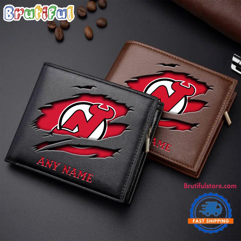 NHL New Jersey Devils Custom Name Wallet, Hockey Team Design Men's Wallet