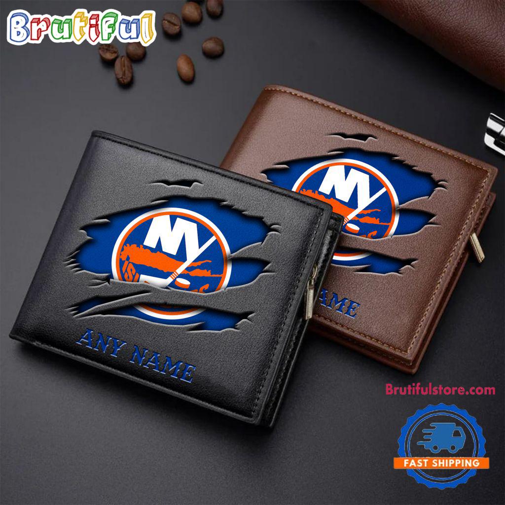 NHL New York Islanders Custom Name Wallet, Hockey Team Design Men's Wallet