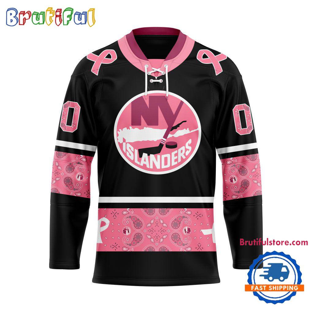 NHL New York Islanders In October We Wear Pink Breast Cancer Design Hockey Jersey