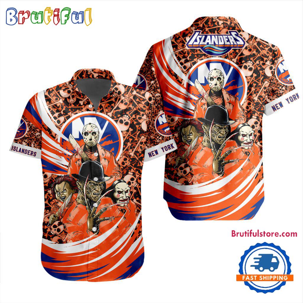 NHL New York Islanders Special Movies Character Halloween Design Hawaiian Button Shirt