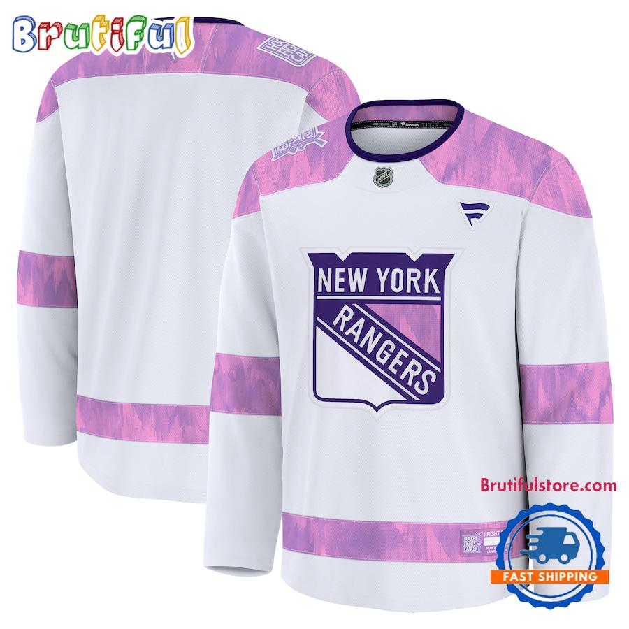 NHL New York Rangers 2024 Hockey Fights Cancer Practice Jersey Shirt