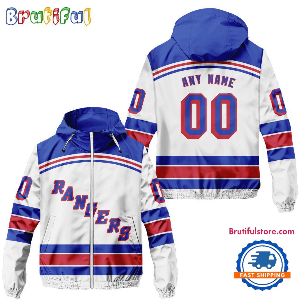 NHL New York Rangers Away Windbreaker Outdoor Jacket, Personalized Hockey Team Jacket Outfits