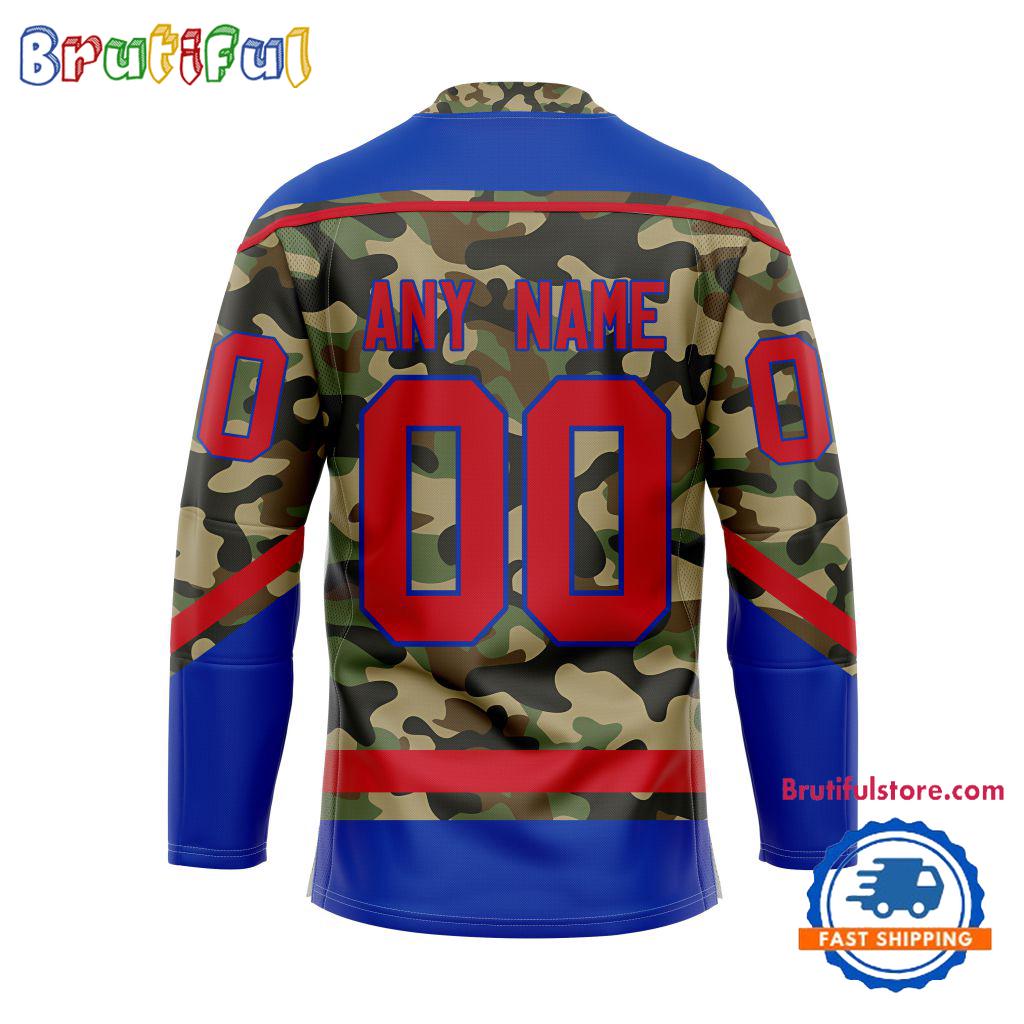 NHL New York Rangers Camo Veterans Custom Hockey Jersey