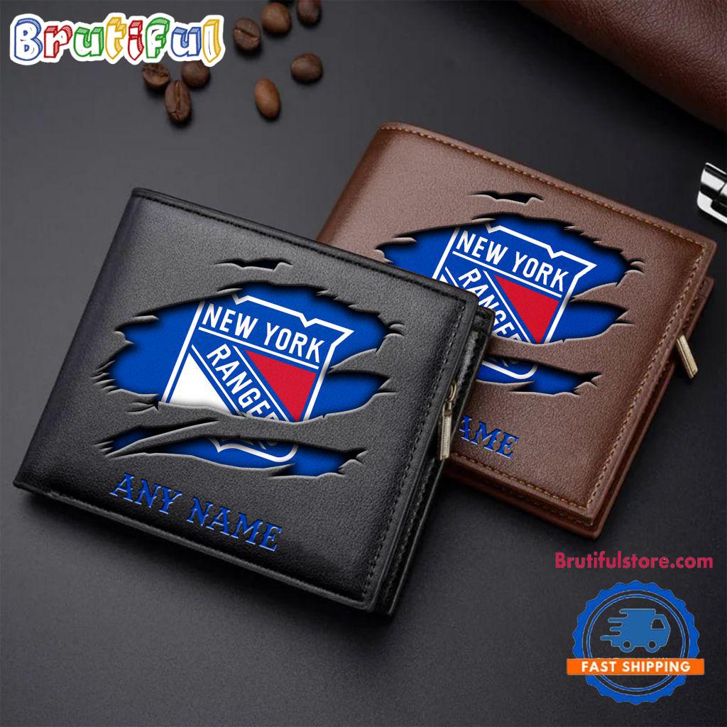 NHL New York Rangers Custom Name Wallet, Hockey Team Design Men's Wallet