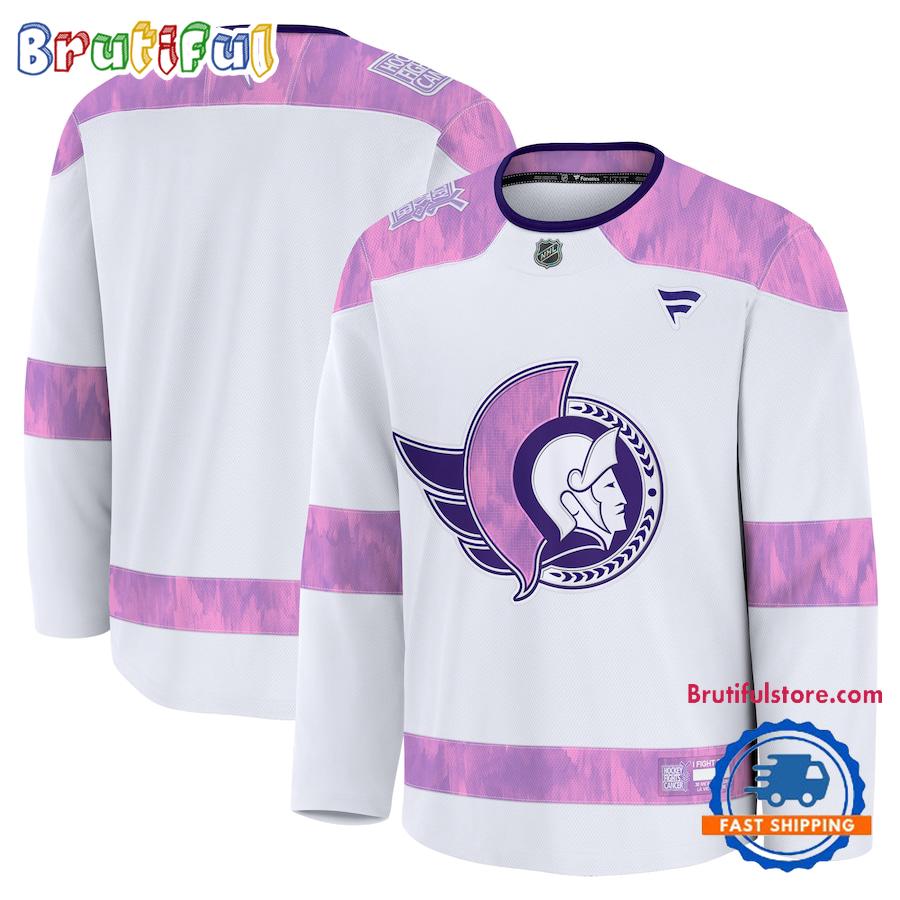 NHL Ottawa Senators 2024 Hockey Fights Cancer Practice Jersey Shirt