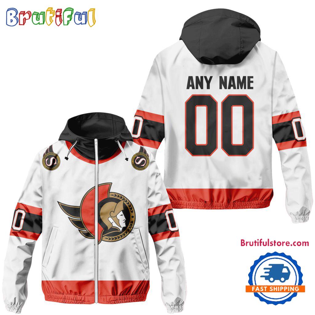 NHL Ottawa Senators Away Windbreaker Outdoor Jacket, Personalized Hockey Team Jacket Outfits