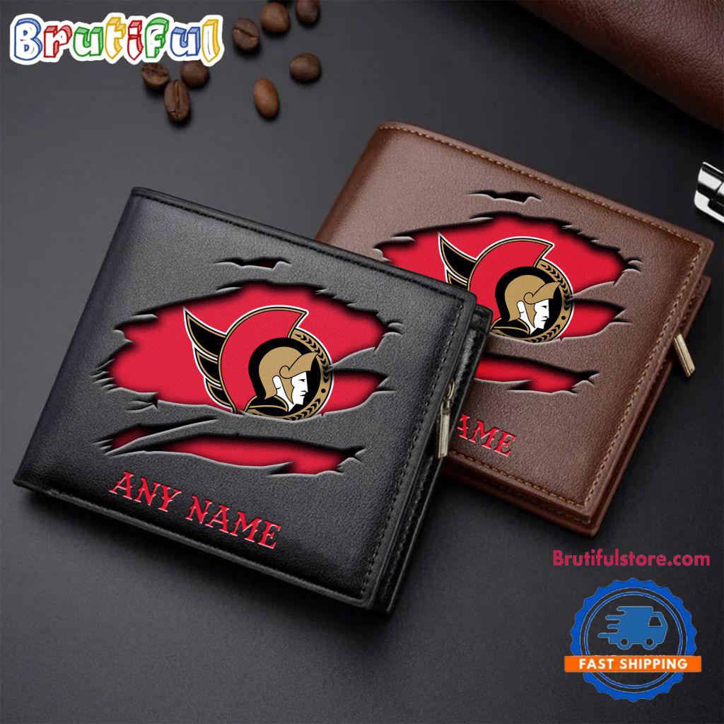 NHL Ottawa Senators Custom Name Wallet, Hockey Team Design Men's Wallet