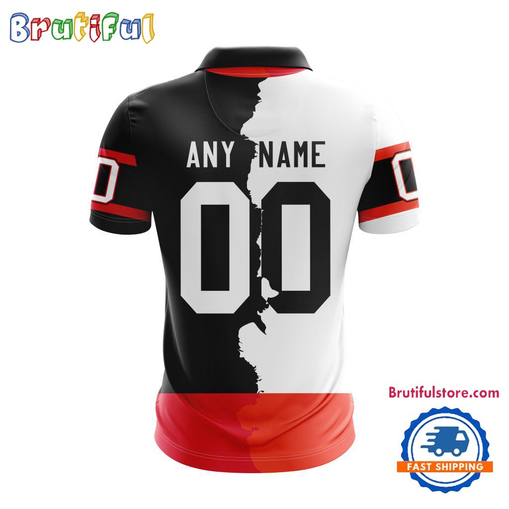 NHL Ottawa Senators Personalize Home Mix Away Kits Polo Shirts