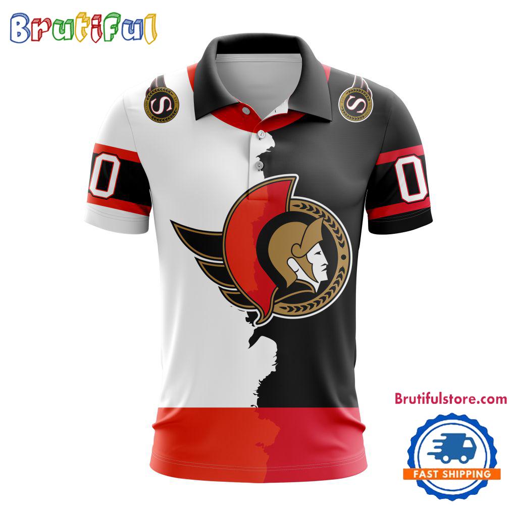 NHL Ottawa Senators Personalize Home Mix Away Kits Polo Shirts