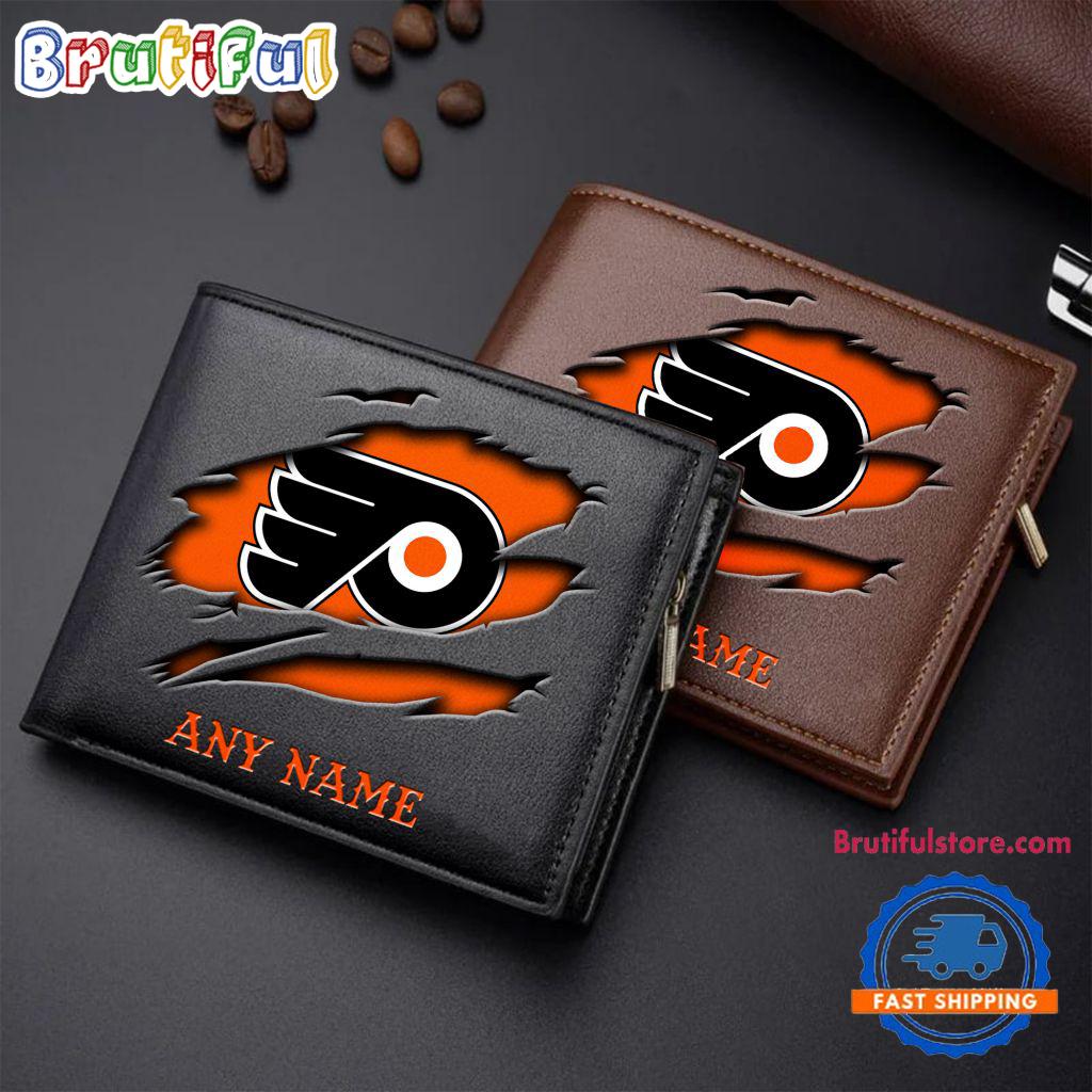 NHL Philadelphia Flyers Custom Name Wallet, Hockey Team Design Men's Wallet