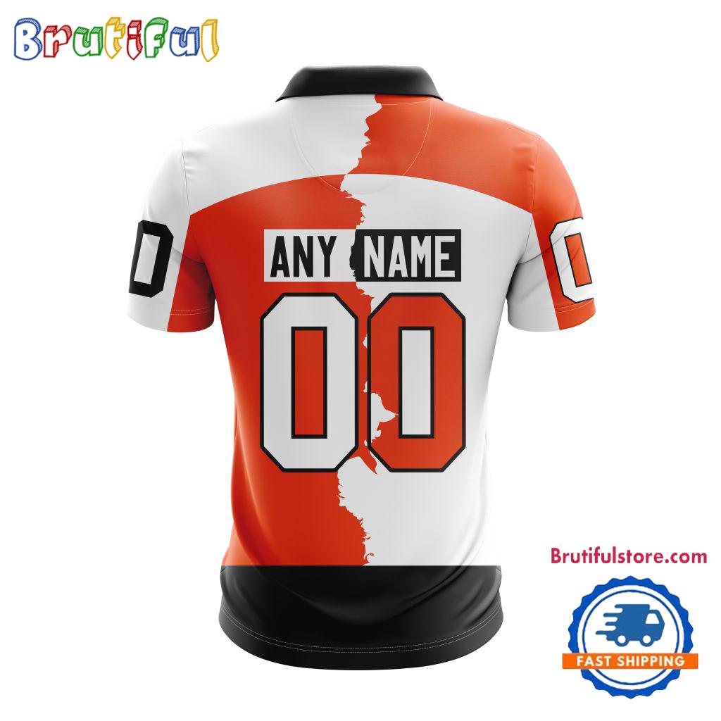 NHL Philadelphia Flyers Personalize Home Mix Away Kits Polo Shirts