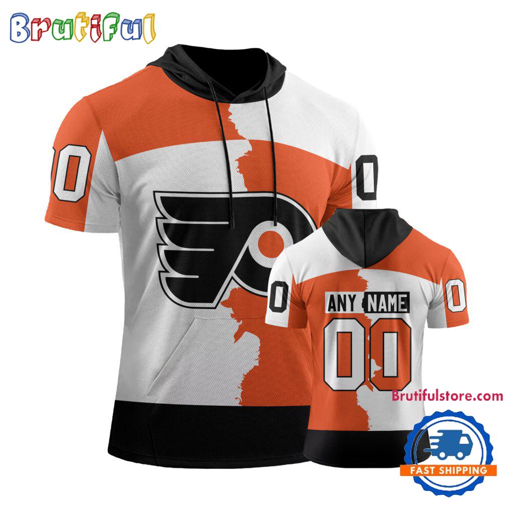 NHL Philadelphia Flyers Special Home Mix Away Short Sleeve Hoodie