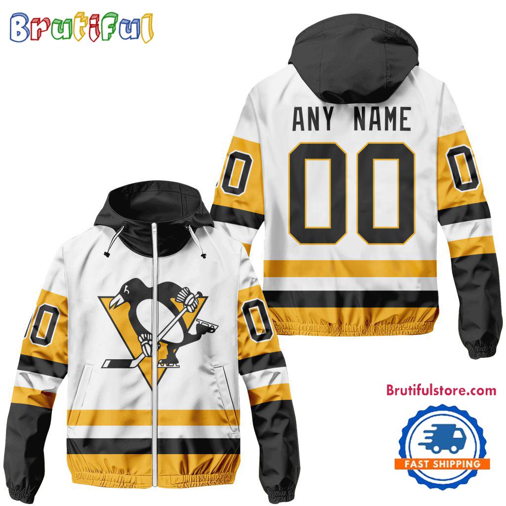 NHL Pittsburgh Penguins Away Windbreaker Outdoor Jacket, Personalized Hockey Team Jacket Outfits