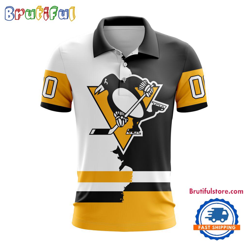 NHL Pittsburgh Penguins Personalize Home Mix Away Kits Polo Shirts