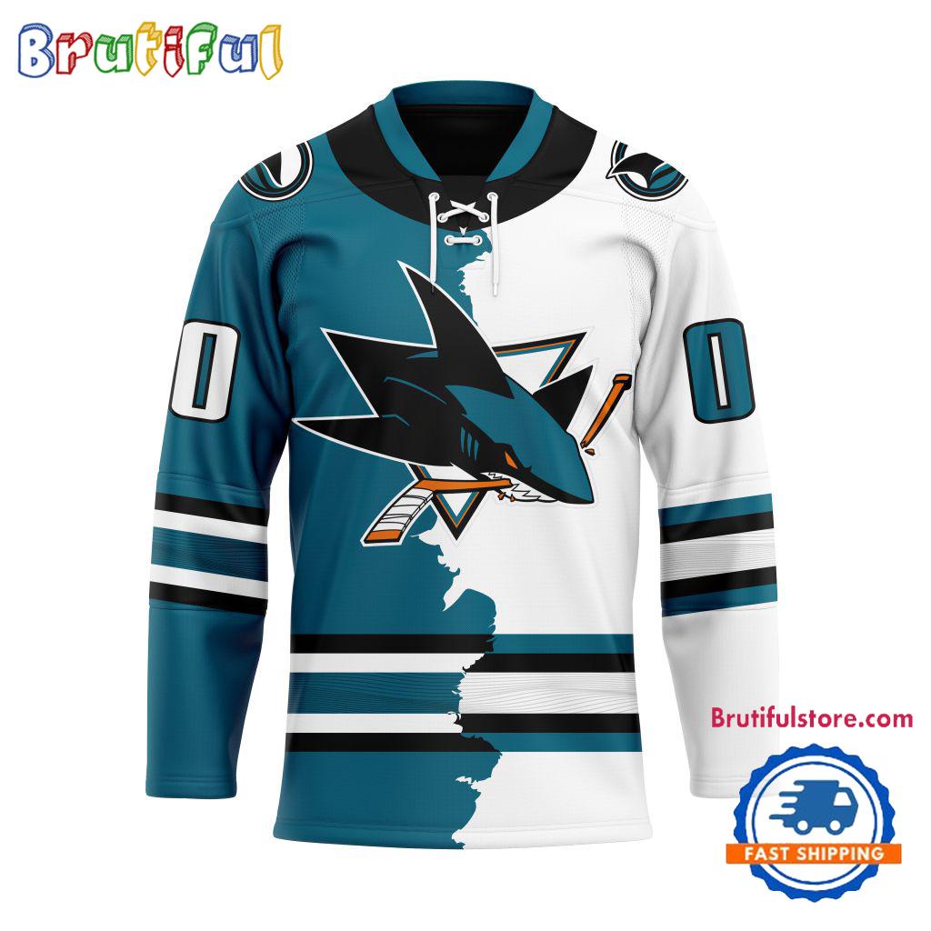 NHL San Jose Sharks Home Mix Away New Design Hockey Jersey