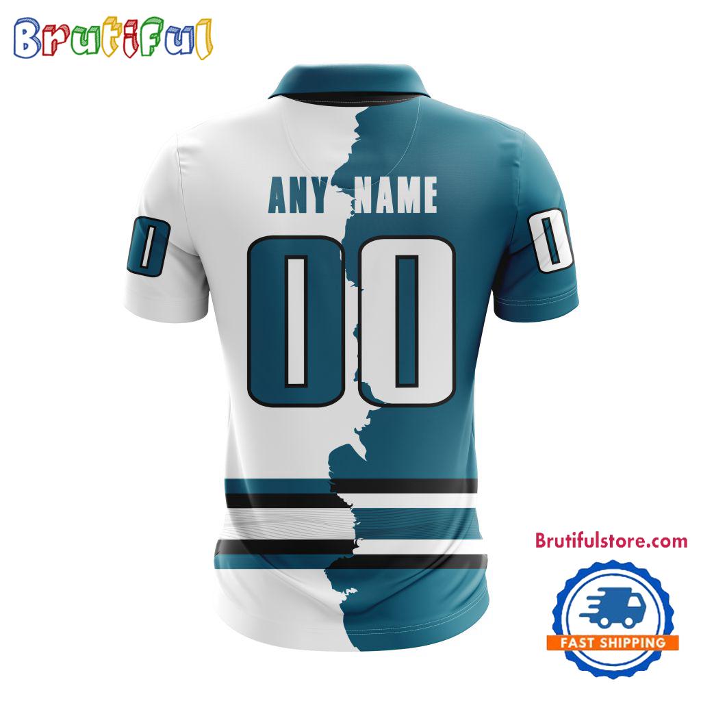 NHL San Jose Sharks Personalize Home Mix Away Kits Polo Shirts