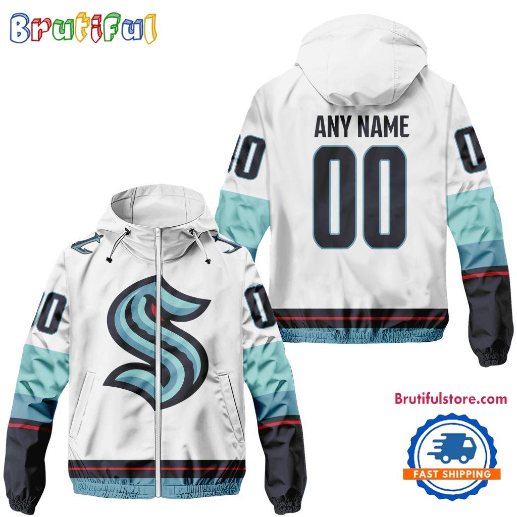 NHL Seattle Kraken Away Windbreaker Outdoor Jacket, Personalized Hockey Team Jacket Outfits