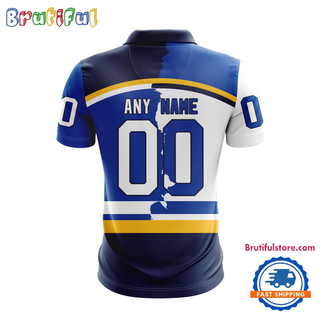 NHL St. Louis Blues Personalize Home Mix Away Kits Polo Shirts
