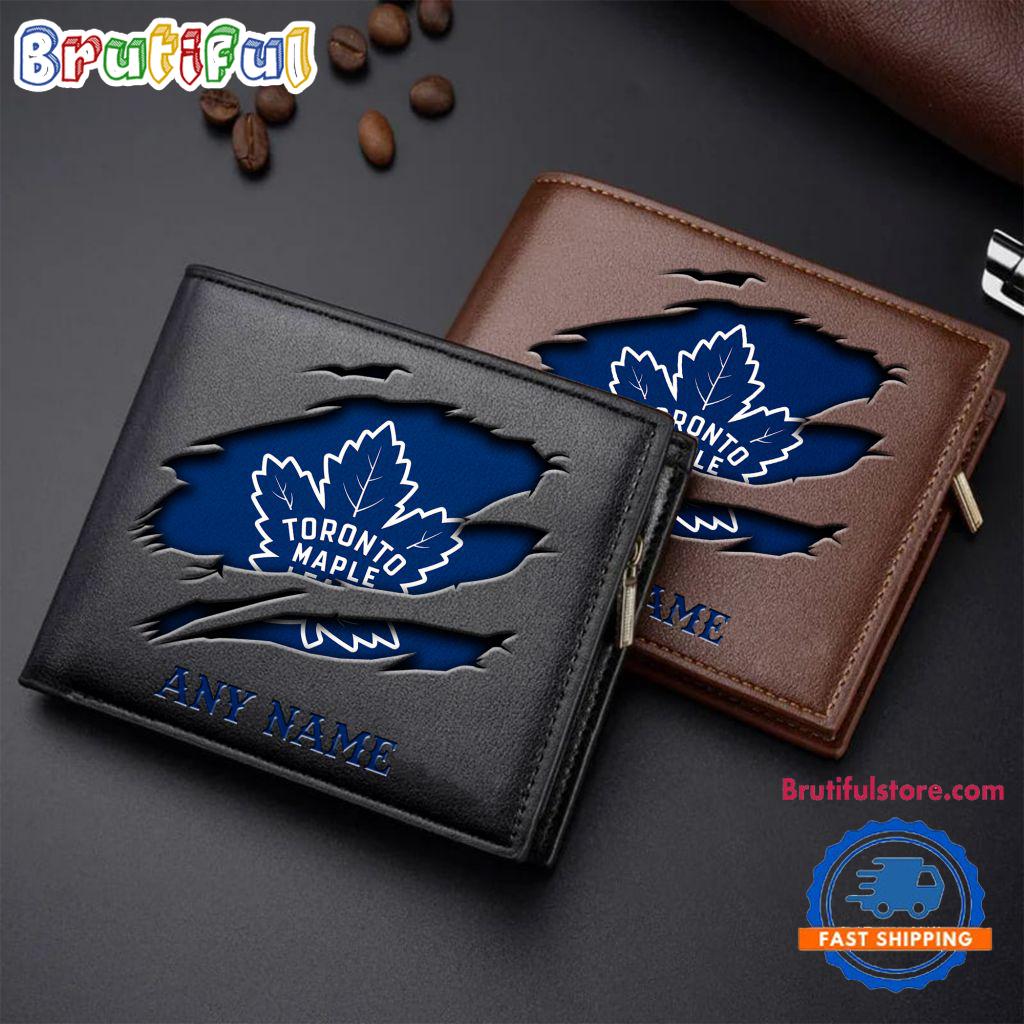 NHL Toronto Maple Leafs Custom Name Wallet, Hockey Team Design Men's Wallet