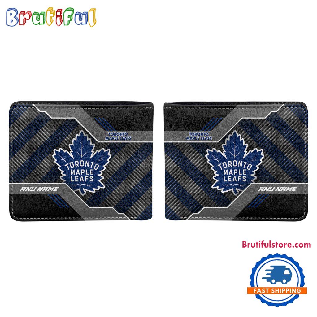 NHL Toronto Maple Leafs Hockey Logo Team Personalized Name Black Men's Wallet