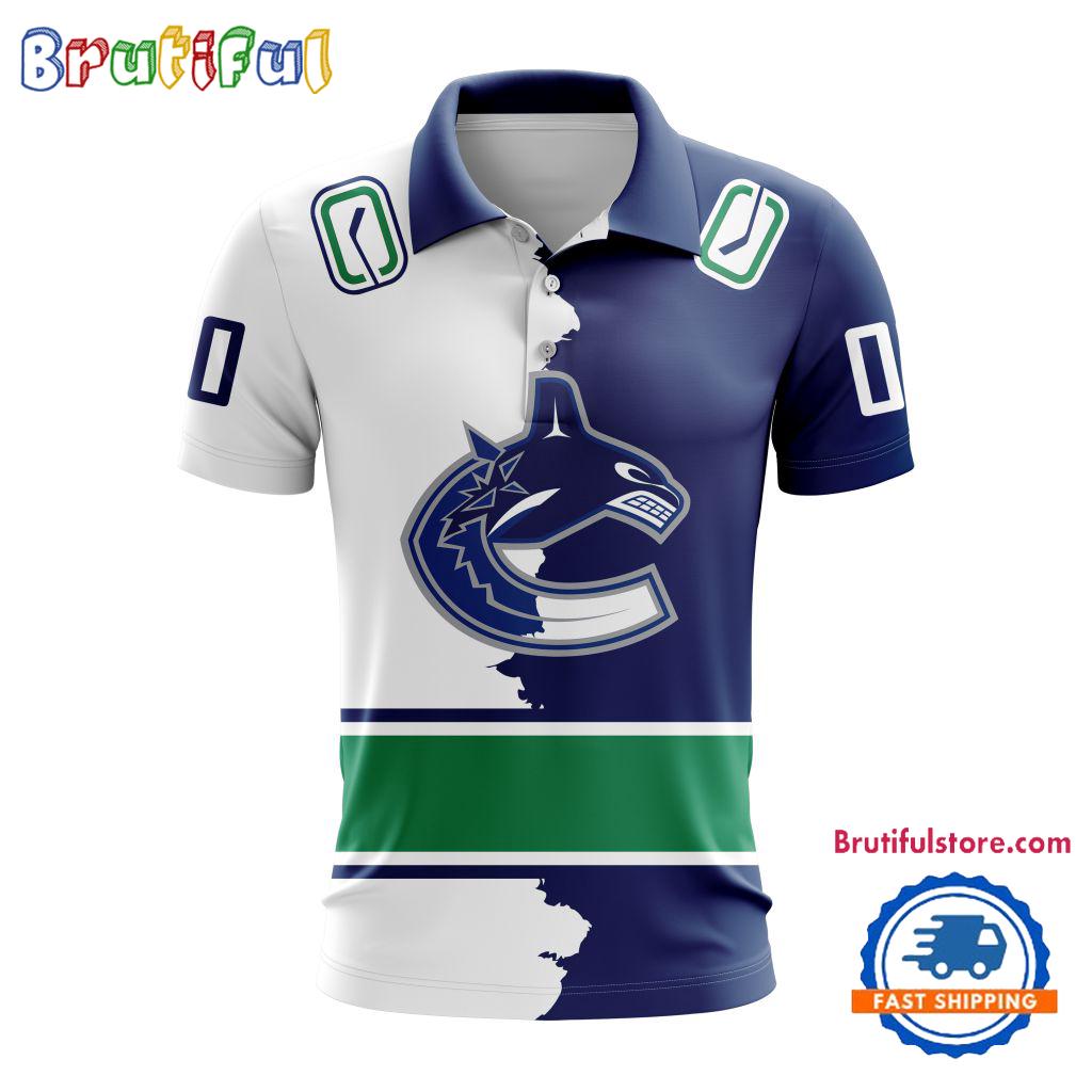 NHL Vancouver Canucks Personalize Home Mix Away Kits Polo Shirts