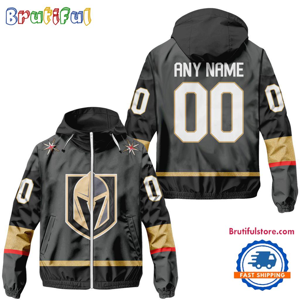 NHL Vegas Golden Knights Away Windbreaker Outdoor Jacket, Personalized Hockey Team Jacket Outfits