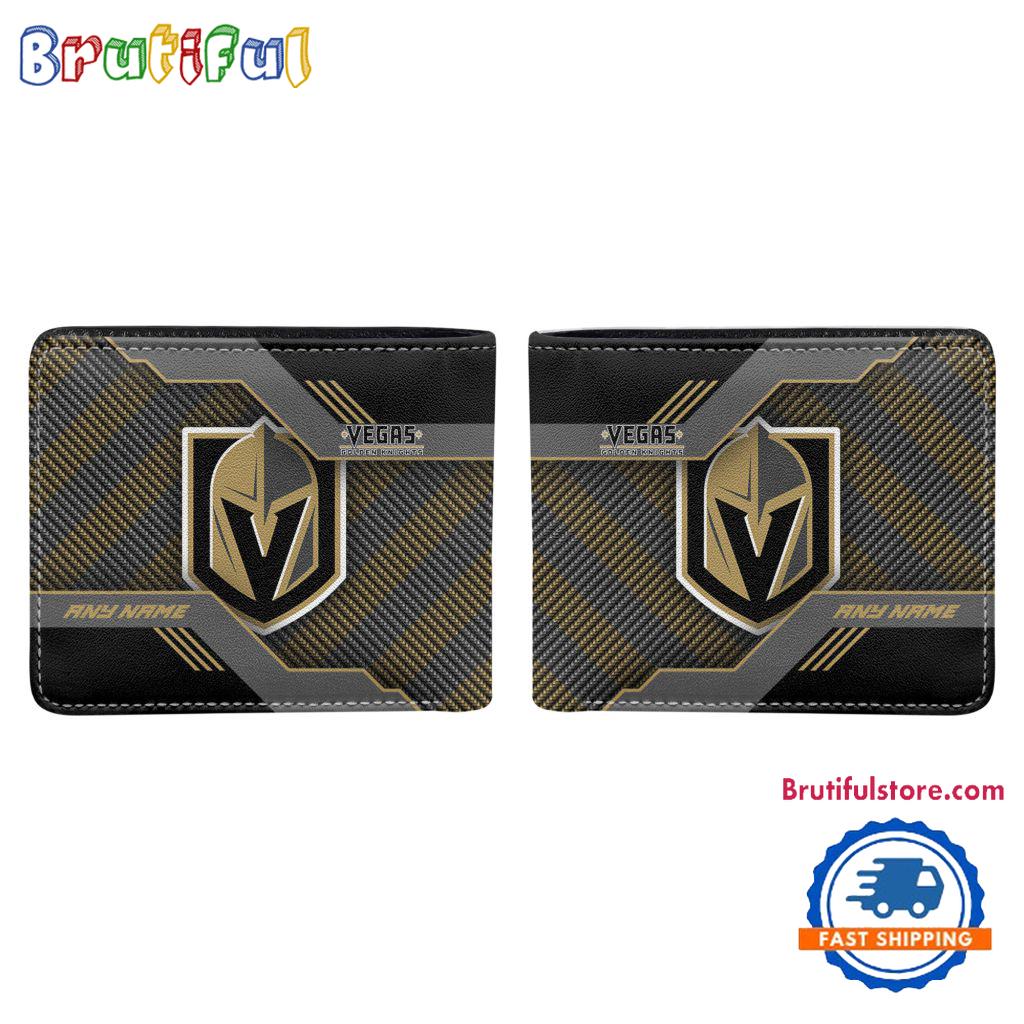 NHL Vegas Golden Knights Hockey Logo Team Personalized Name Black Men's Wallet