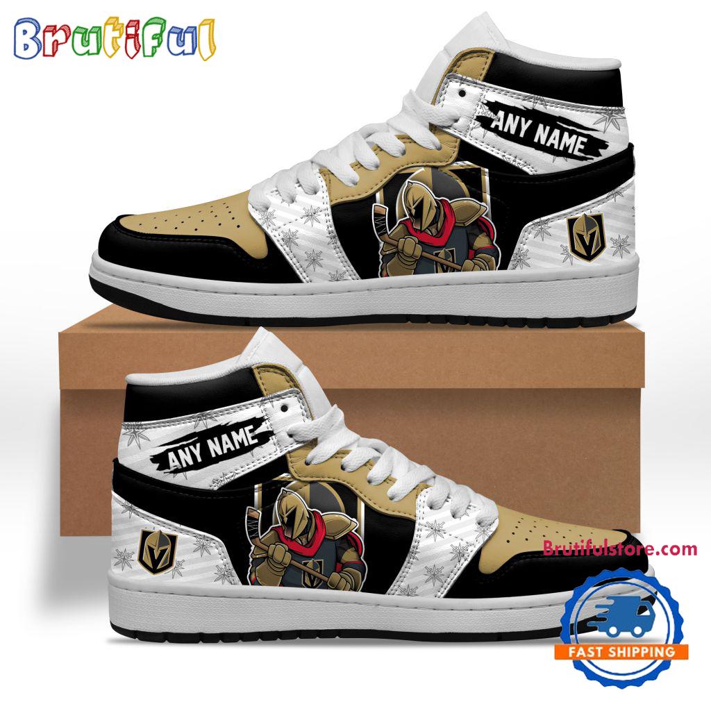 NHL Vegas Golden Knights Team Mascot Design Air Jordan 1 Hightop Shoes NHL Vegas Golden Knights Team Mascot Design Air Jordan 1 Hightop Shoes
