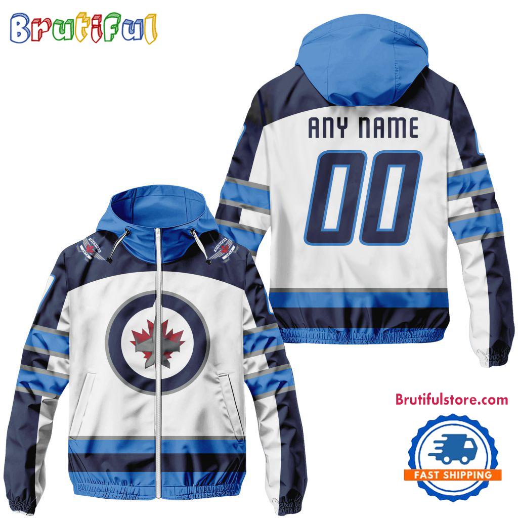 NHL Winnipeg Jets Away Windbreaker Outdoor Jacket, Personalized Hockey Team Jacket Outfits