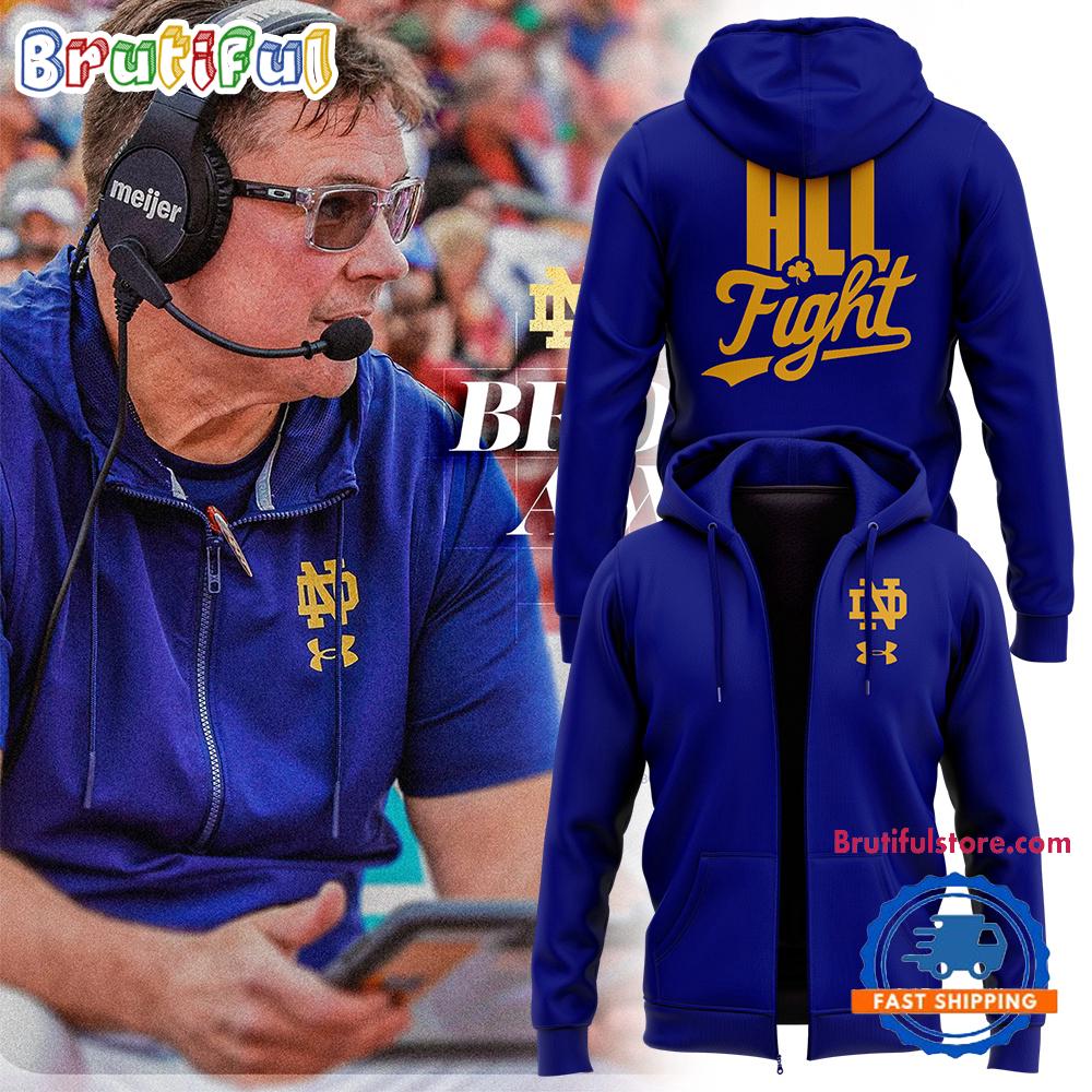 Notre Dame Fighting Irish Football New Zip Hoodie