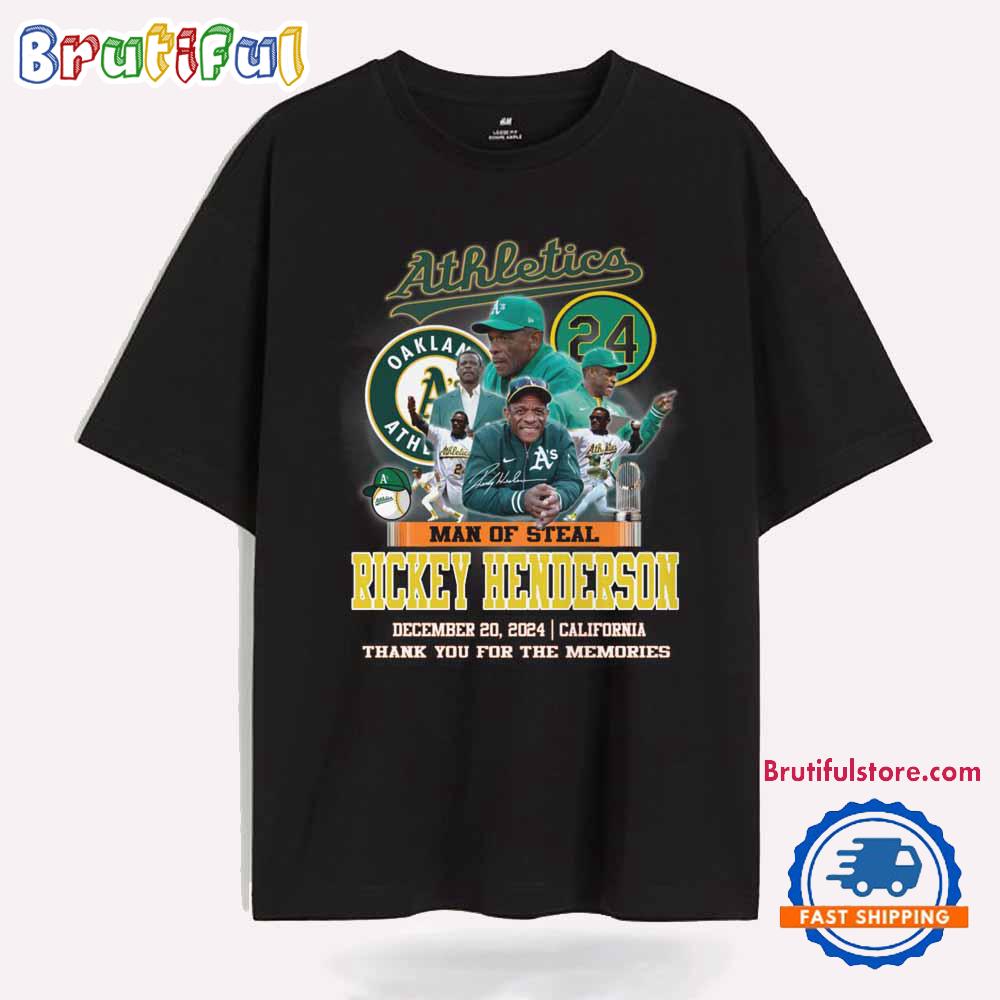Oakland Athletics Rickey Henderson Man Of Steal 2024 T Shirt