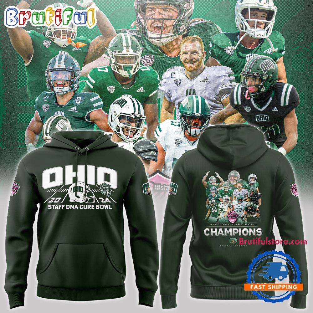 Ohio Bobcats Football Special Edition 2024 Cure Bowl Champions 3D Shirt