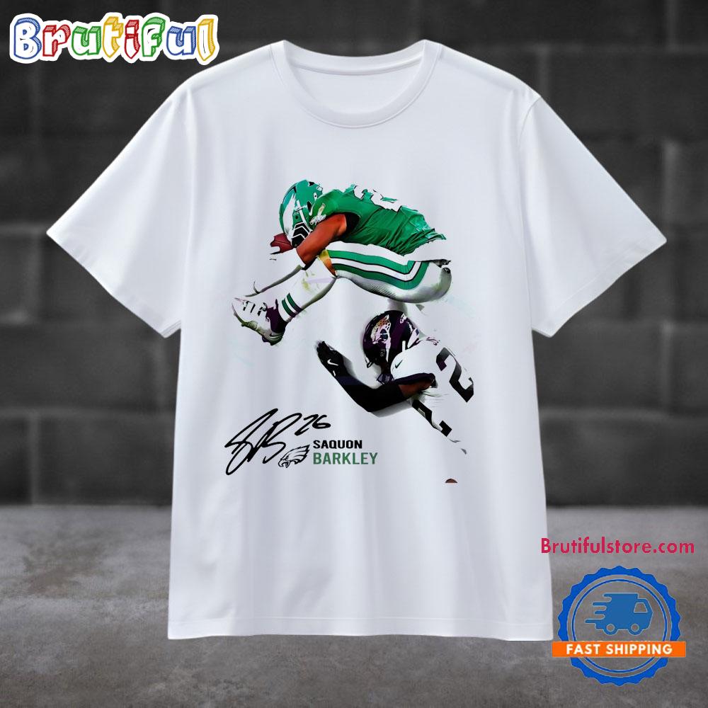 Philadelphia Eagles Saquon Barkley Signature Reverse Hurdle T Shirt