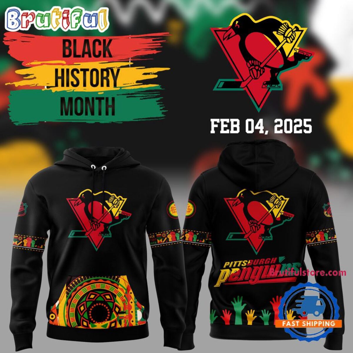 Pittsburgh Penguins 2025 NHL Black History Month Night Hoodie Shirt
