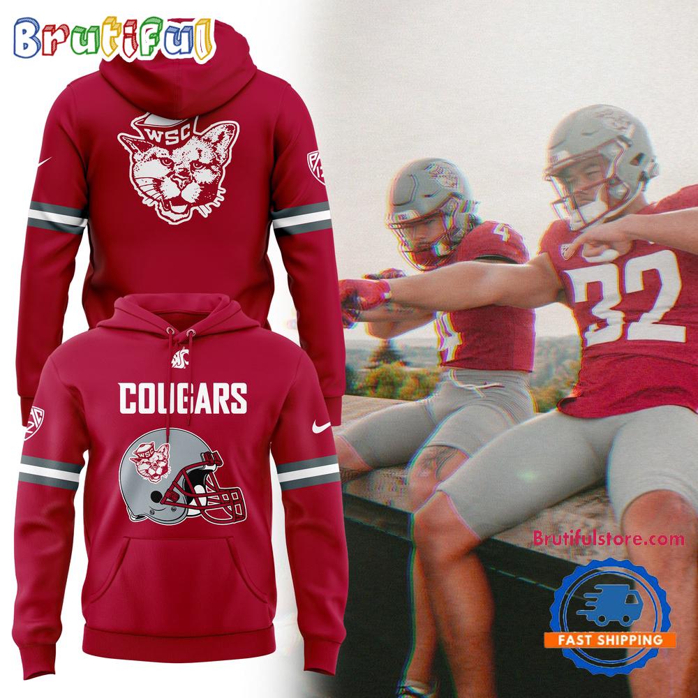Washington State Cougars Football 2025 Limited New Design Red Hoodie