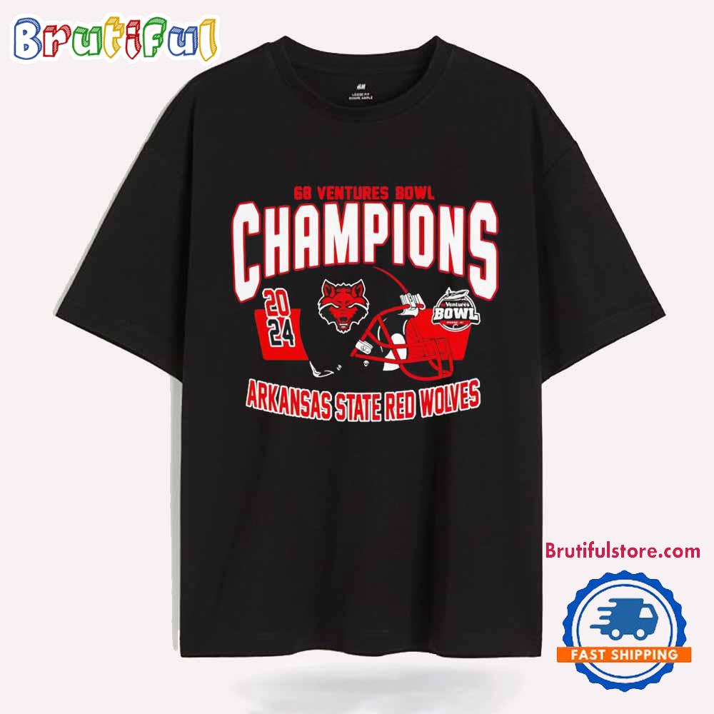 Arkansas State Red Wolves 2024 68 Ventures Bowl Champs T Shirt