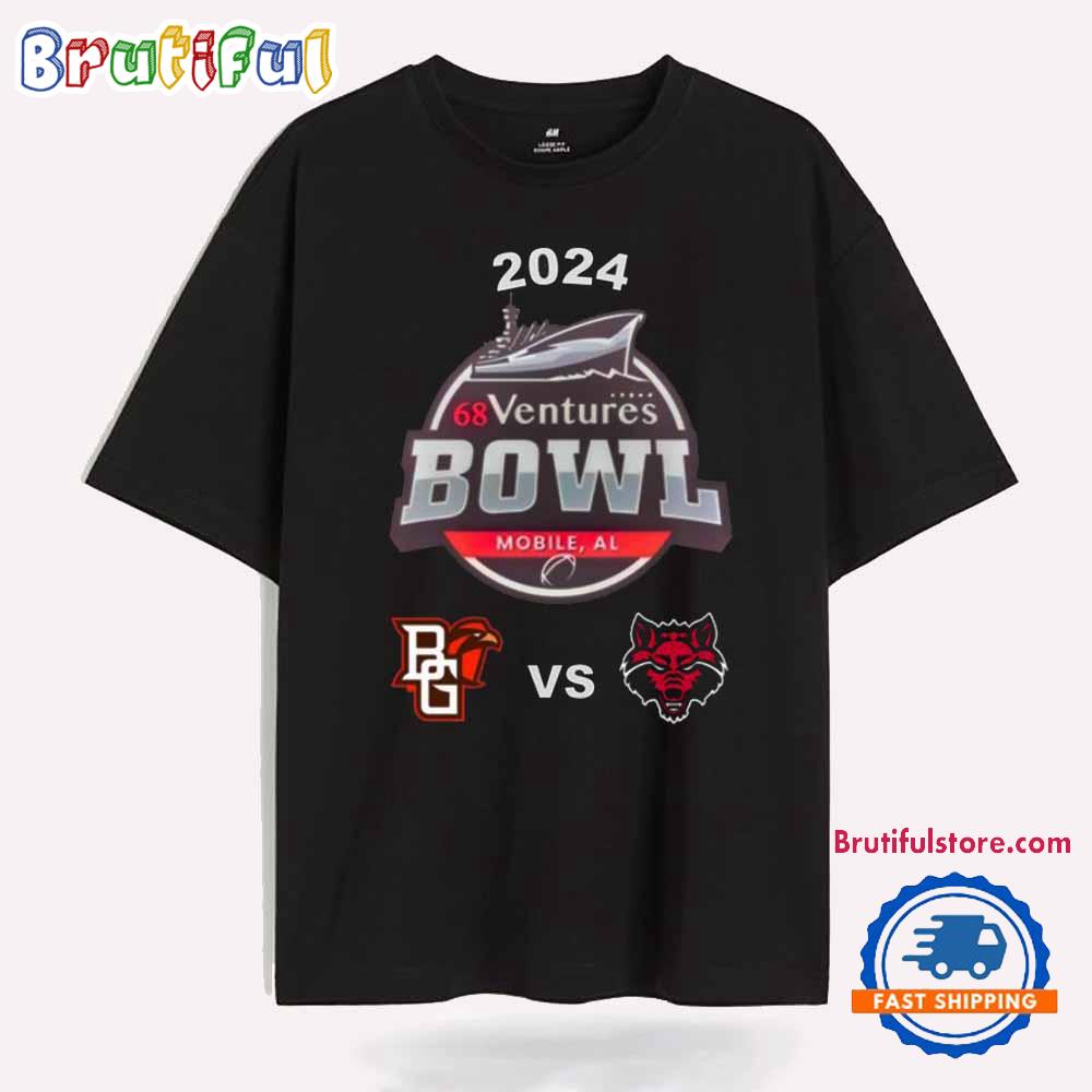 Arkansas State Red Wolves vs. Bowling Green Falcons 2024 68 Ventures Bowl T Shirt