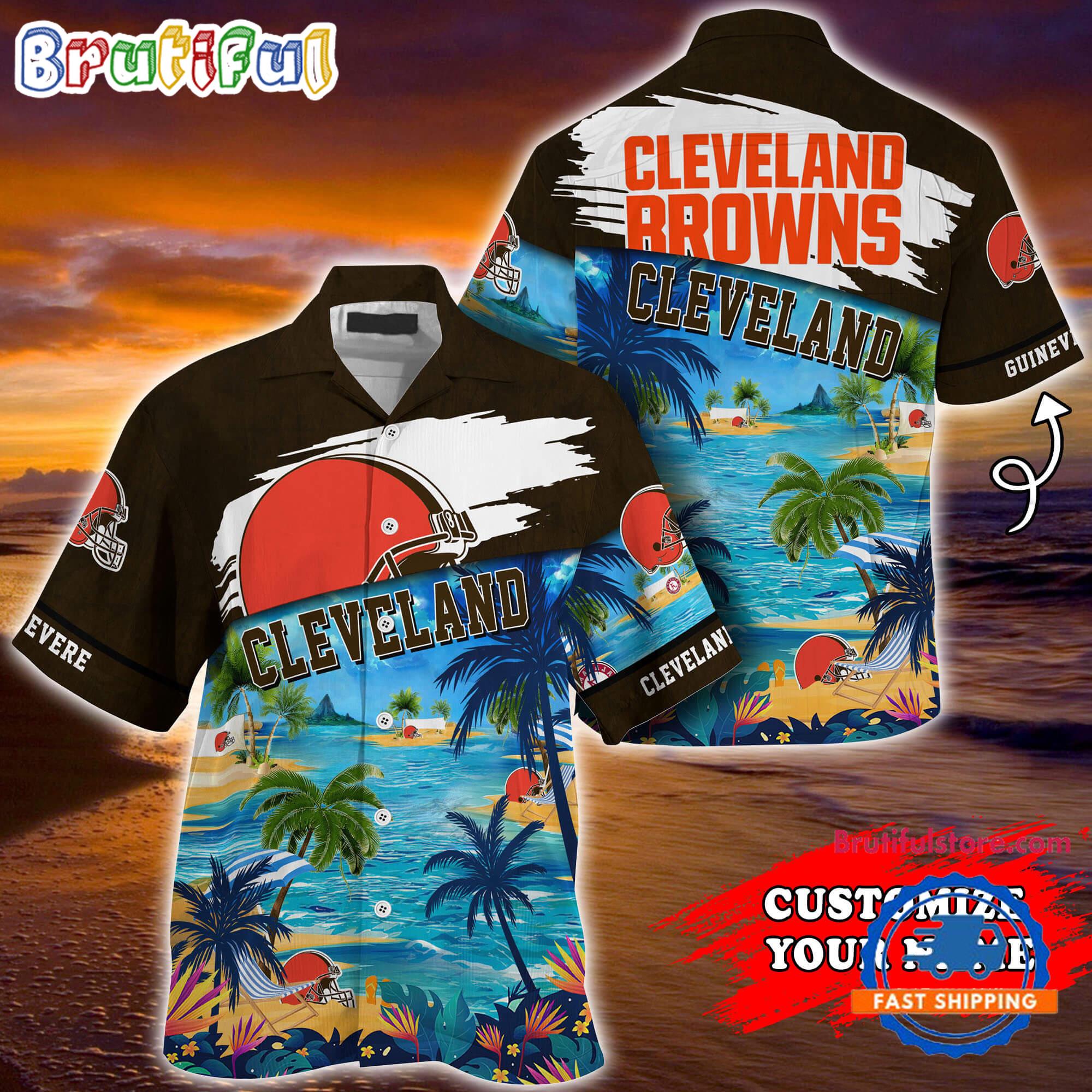 NFL Cleveland Browns Palm Tree Hot Summer Hawaiian Shirt Gifts Sport Fans