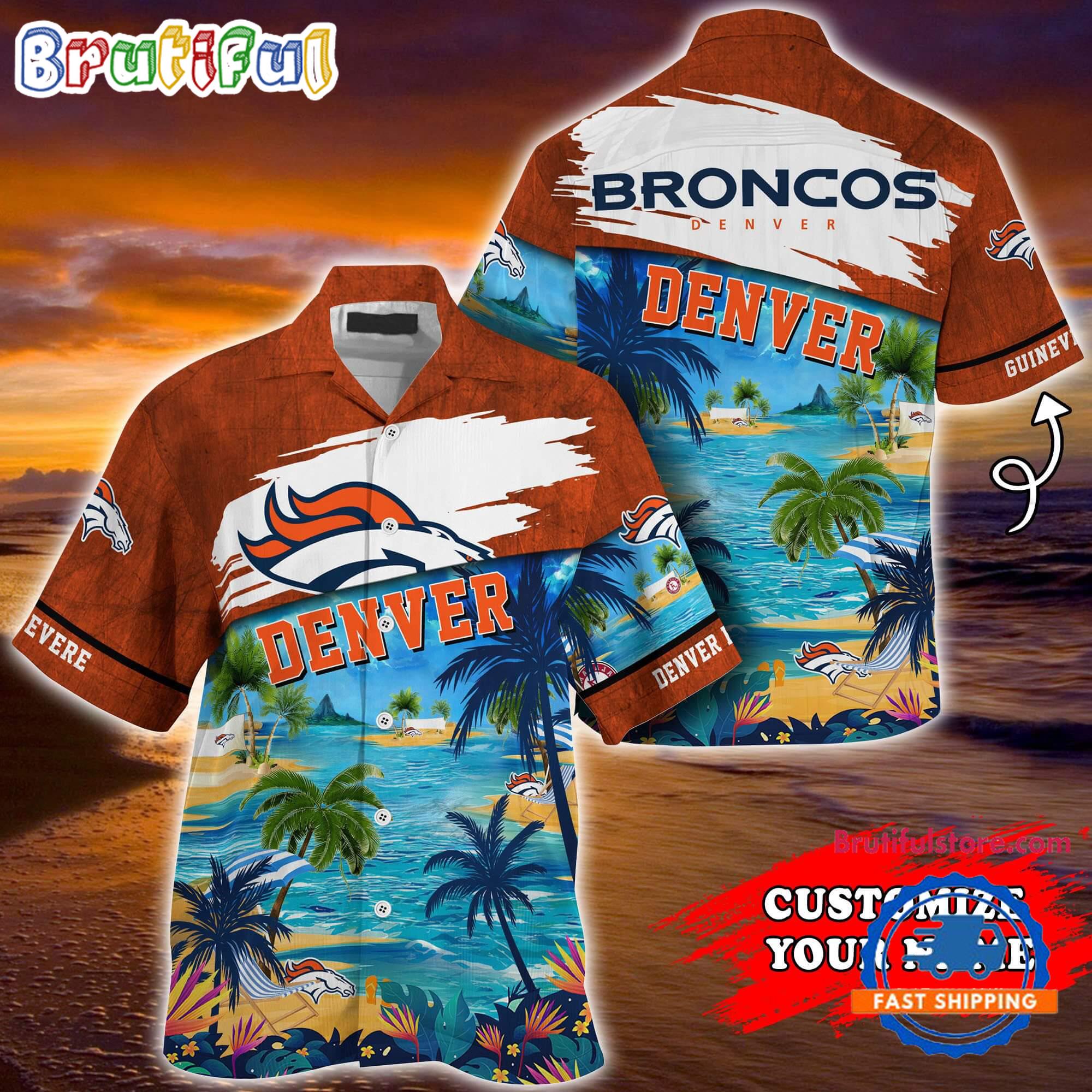 NFL Denver Broncos Palm Tree Hot Summer Hawaiian Shirt Gifts Sport Fans